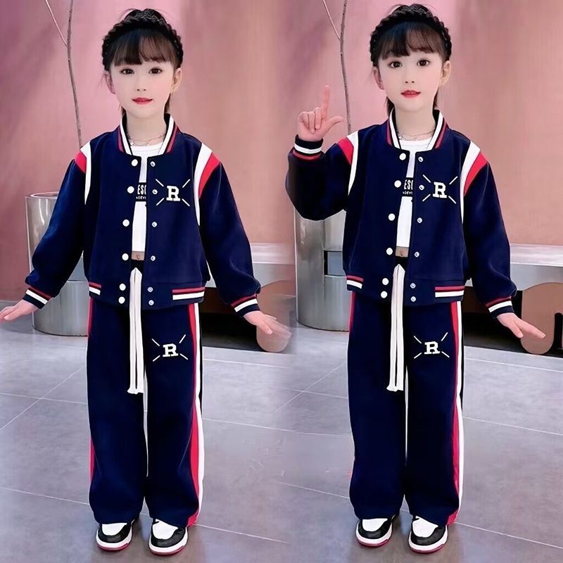 2023女童秋季休闲运动套装二件套女孩外套裤子时尚爆款一整套