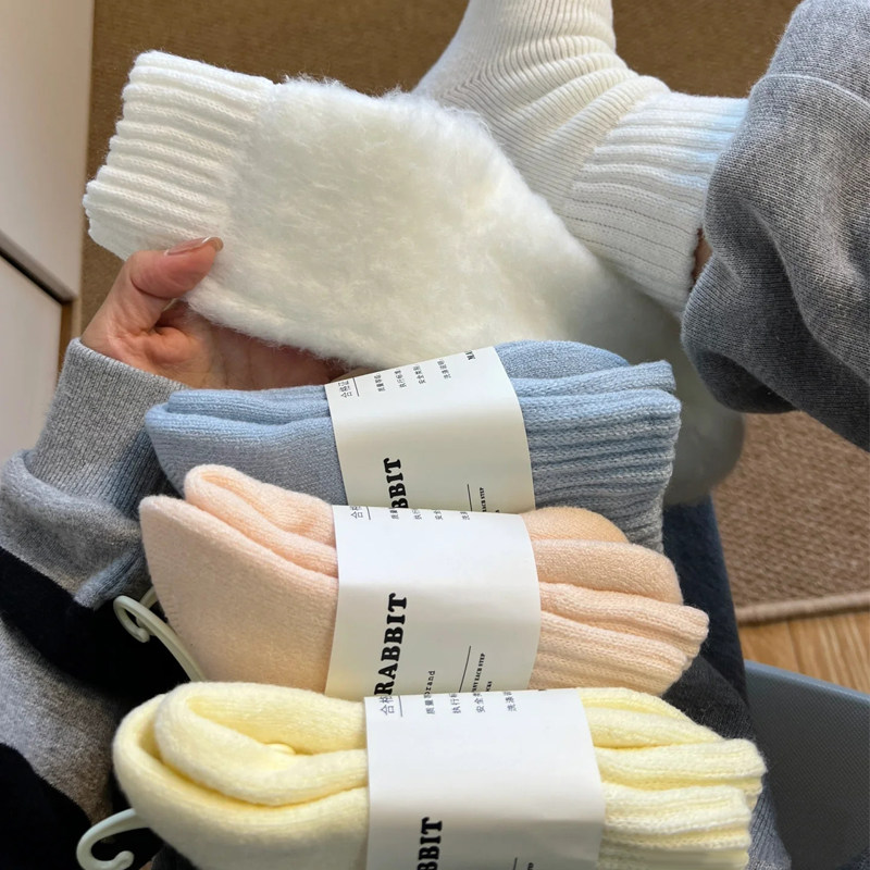 本家巷子加绒加厚女抗寒中筒袜