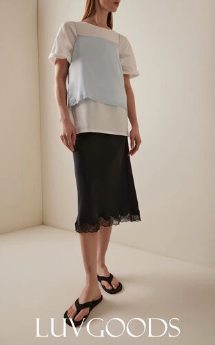 梵音家洋气蕾丝边醋酸半身裙女2026夏季新款松紧腰百搭鱼尾半裙