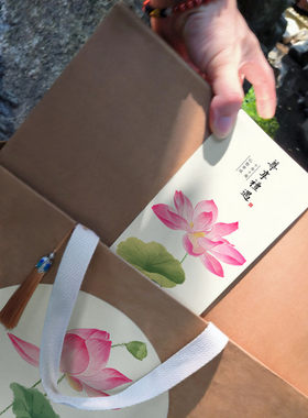 nq74端午节古风素雅内托咖啡礼盒礼物包装盒送客户空盒定制logo