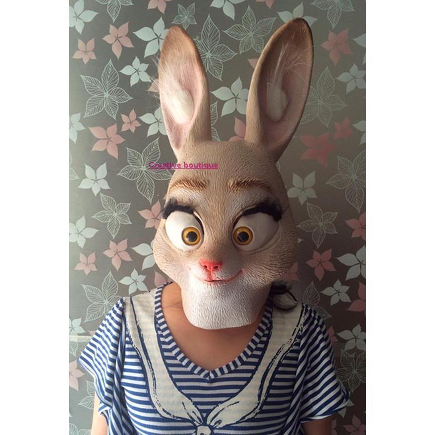 疯狂动物城zootopia朱迪兔子面具 卡通搞笑动物头套COS演出派对