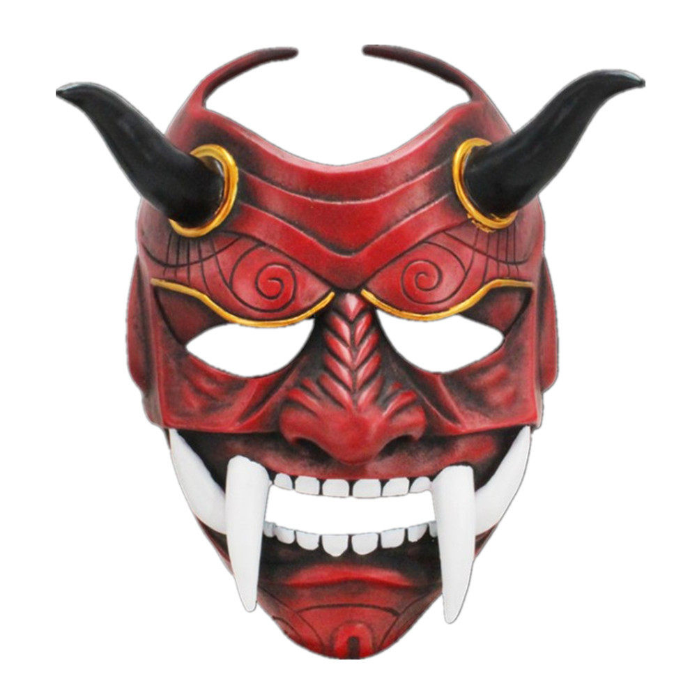 日系赤般若面具红色恶魔鬼首面罩面具