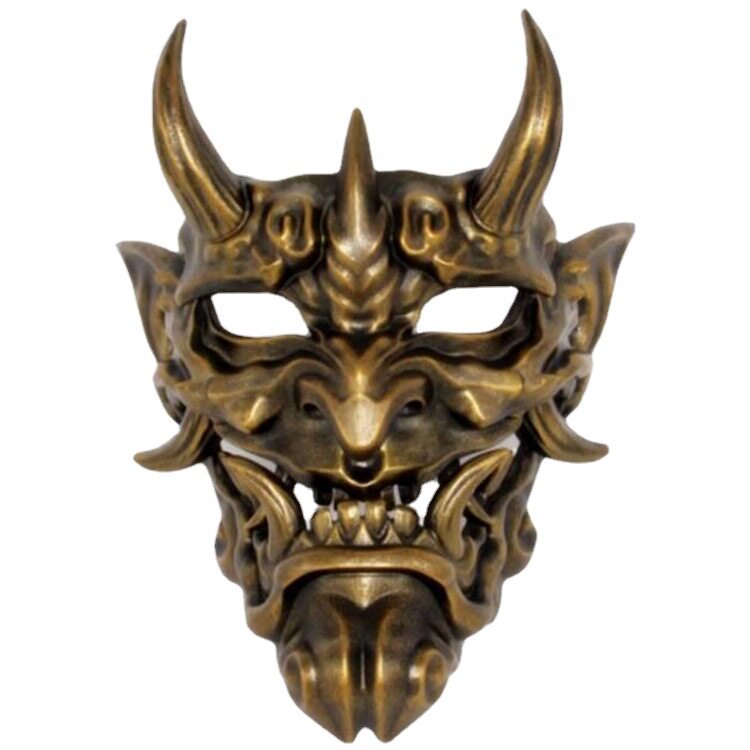 赤般若面具万圣节日系能剧能面脸谱装饰挂饰恶魔面罩树脂红面鬼脸