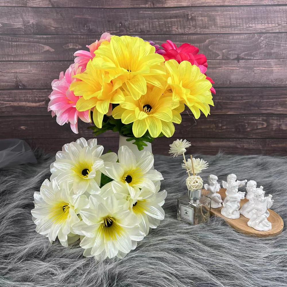 厂家仿真菊花清明节菊花花束上坟祭祀绢花墓地摆放塑料花菊花