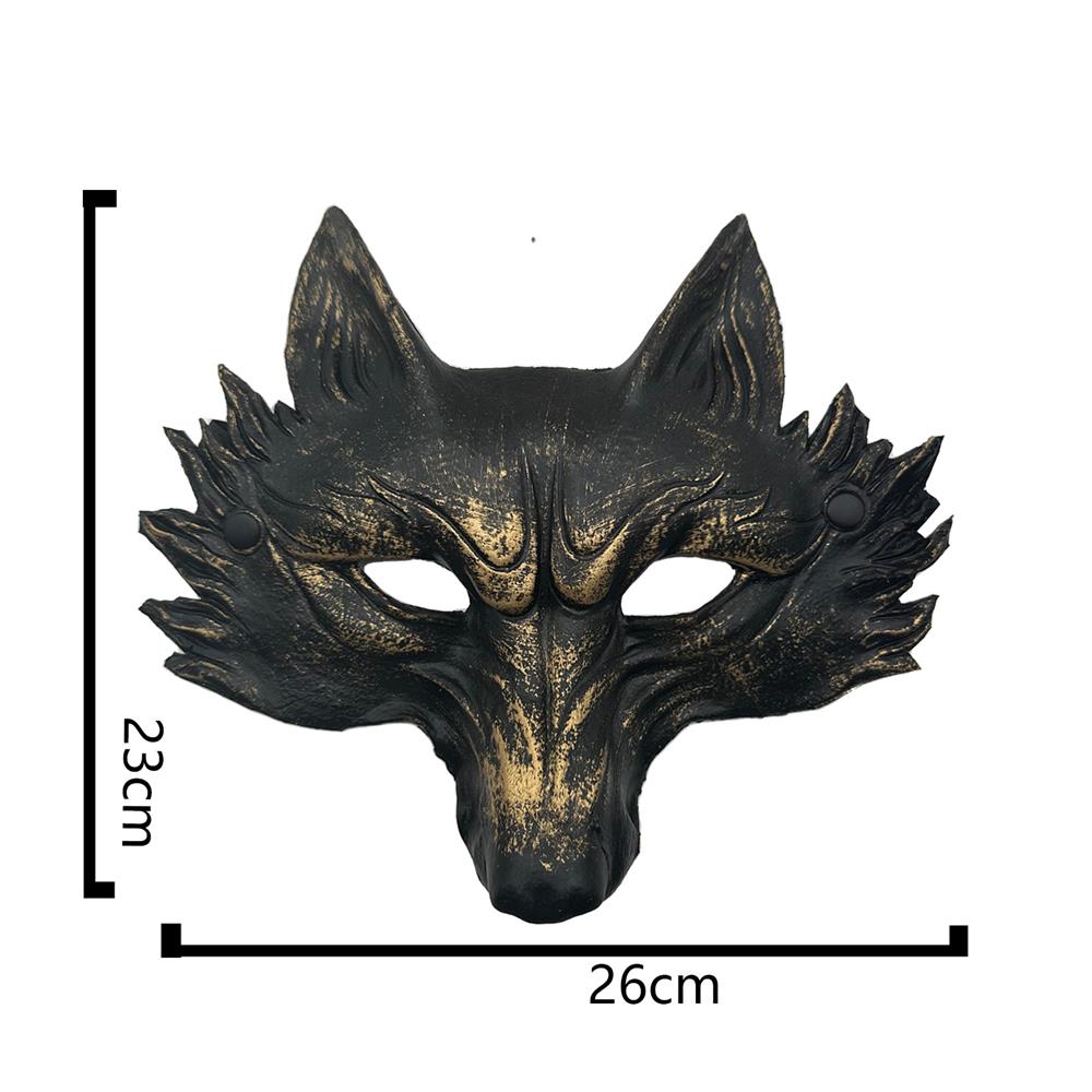 跨境狼面具万圣节狐狸面具mardi gras狂欢节派对PU3D动物面具舞会