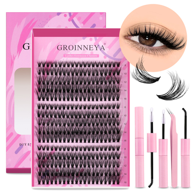 GROINNEYA 【新品】 亚裔辣妹D翘精致蓬松感浓密单簇卷翘假睫毛