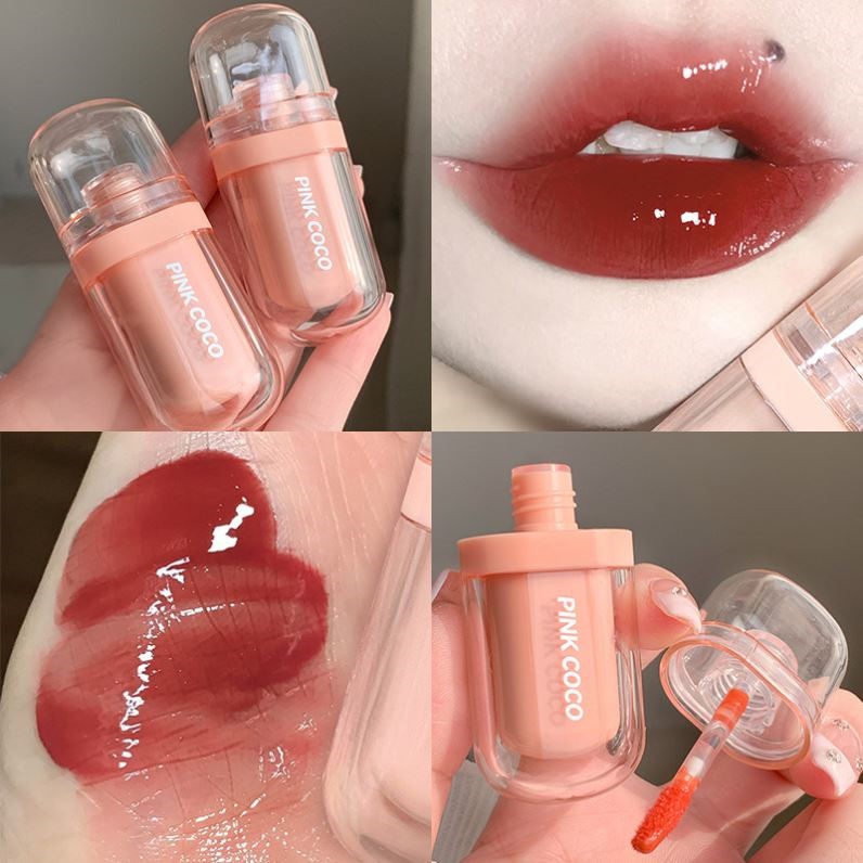 Pinkcoco小冰棍镜面唇釉水光滋润保湿清透丰盈水润学生伪素颜显白
