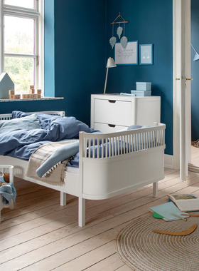 Sebra青少年成长床 现代简约欧式纯白色卧室大童床成人单人床5岁+