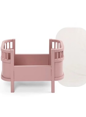 Sebra 木质玩具娃娃床模型(含床垫)微缩儿童玩具幼儿园过家家睡篮