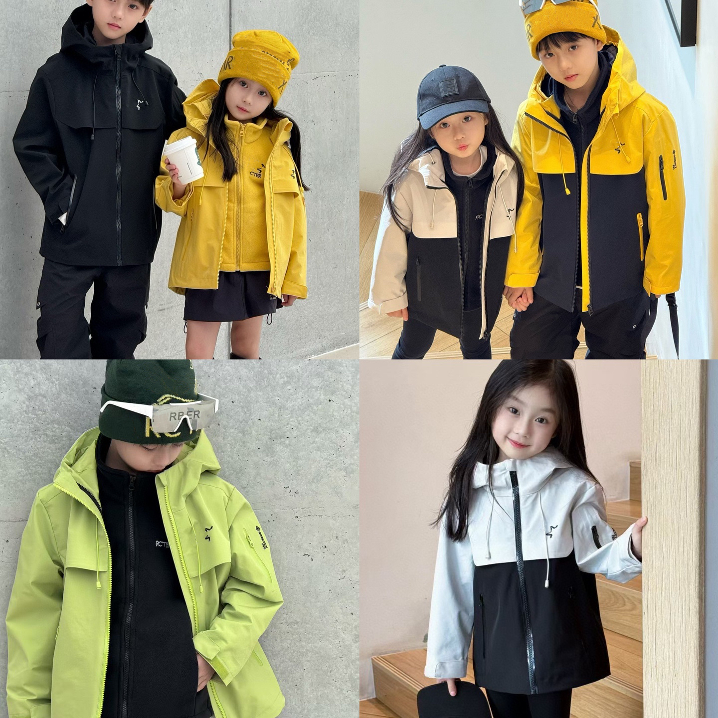 秋冬新款潮牌童装小鸟儿童摇粒绒冲锋衣男女童三合一可拆卸两件套