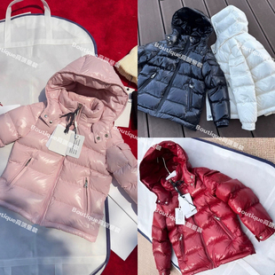 男女儿童白鹅绒MC亮面加厚羽绒外套连帽羽绒服 童装 玛雅25冬季 新款