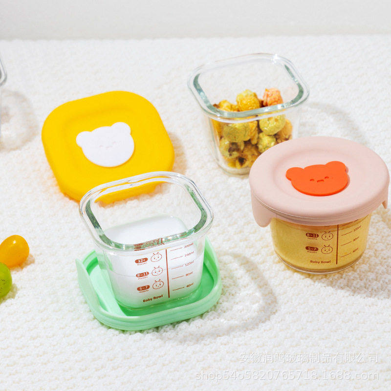 婴儿玻璃辅食盒可蒸煮餐具专用碗肉泥冷冻格储存分装盒泡菜,婴童用品,儿童餐具,淘宝优惠券,粉丝福利购,淘宝优惠卷