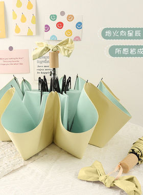 8骨彩胶遮阳伞女士防晒防紫外线晴雨两用折叠太阳伞雨伞