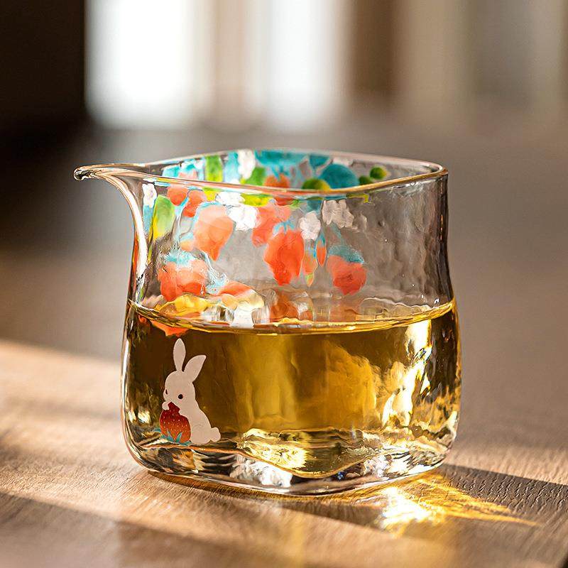 莓好小兔锤纹玻璃方川主人分茶器耐热功夫茶具手工茶器家用公道杯,餐饮具,公道杯,淘宝优惠券,粉丝福利购,淘宝优惠卷