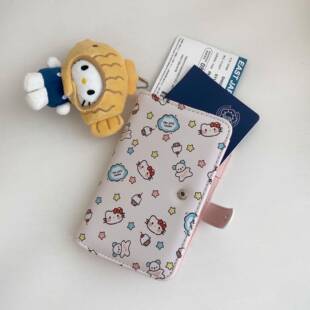 ins卡通猫咪护照包新款多功能护照夹机票夹卡包证件包收纳包钱包