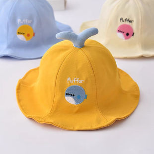 宝宝帽子春秋款婴儿遮阳帽男童可爱超萌女孩渔夫帽薄款夏季太阳帽
