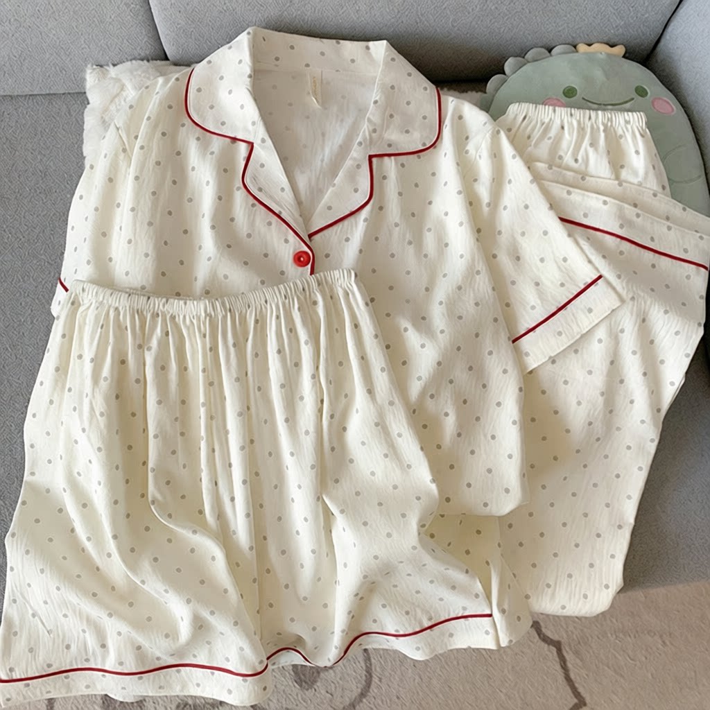 可爱凯蒂猫三件套装睡衣女夏季