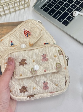 41224【版权课】卡通碎花多功能收纳包整理包证件卡包钥匙零钱包