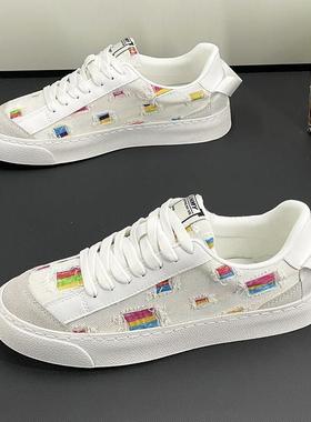 全网热销100+CKL Backup！夏季透气帆布鞋男舒适软底百搭小白鞋男