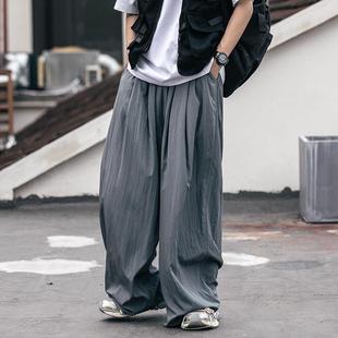子休闲裤 コーデュロイ 痞帅炸街裤 男垂感宽松秋季 潮牌冰丝阔腿裤