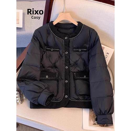 RIXO COSY小香风黑色轻薄羽绒服女冬小个子爆款洋气保暖外套