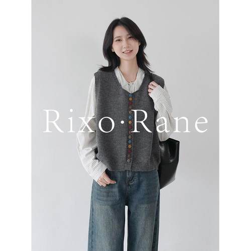 法国Rixo Rane 小众高颜⭐法式马甲针织开衫覆古马夹坎肩背心上衣