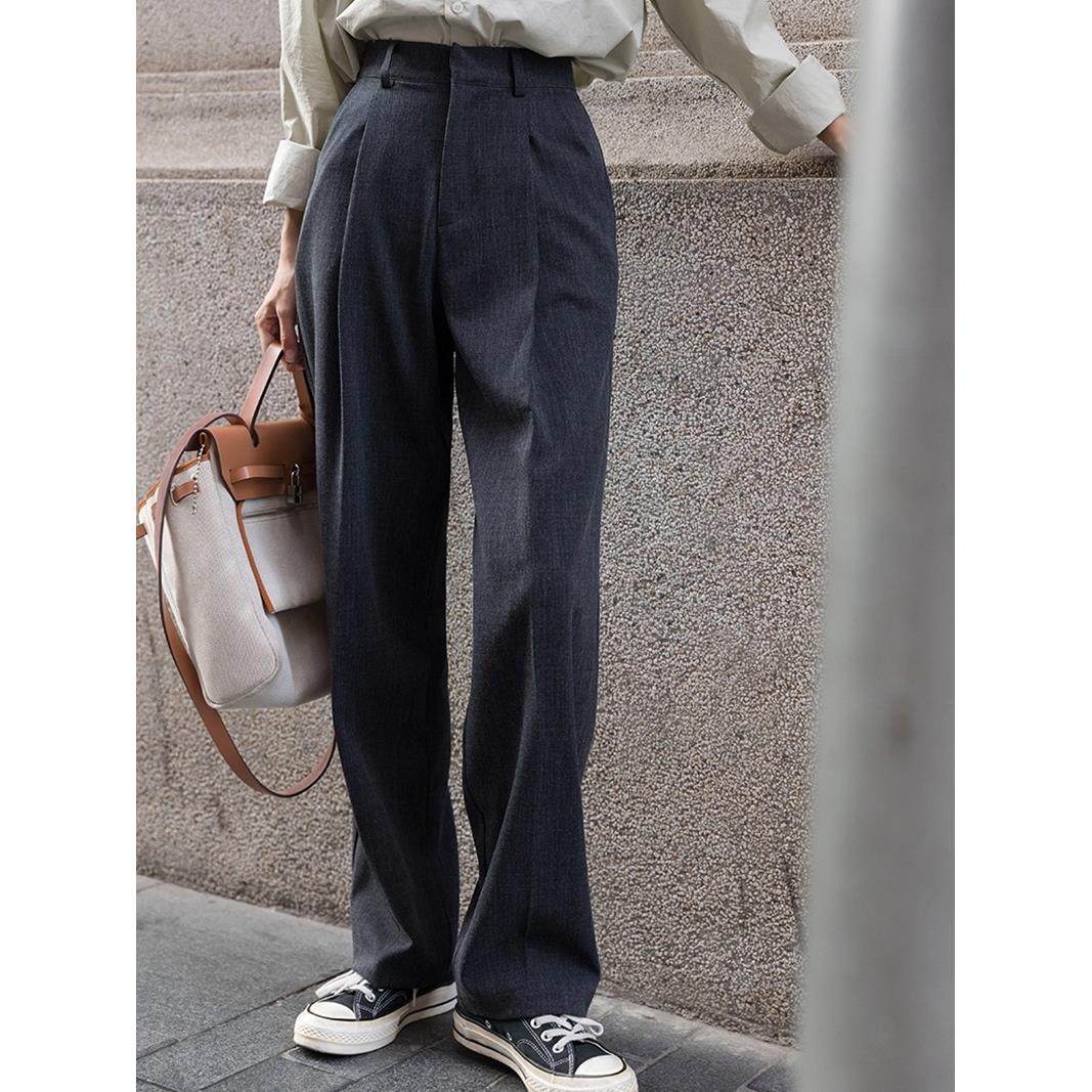 Mere Kore高级感西装裤女2025春秋新款垂感宽松直筒休闲裤阔腿裤