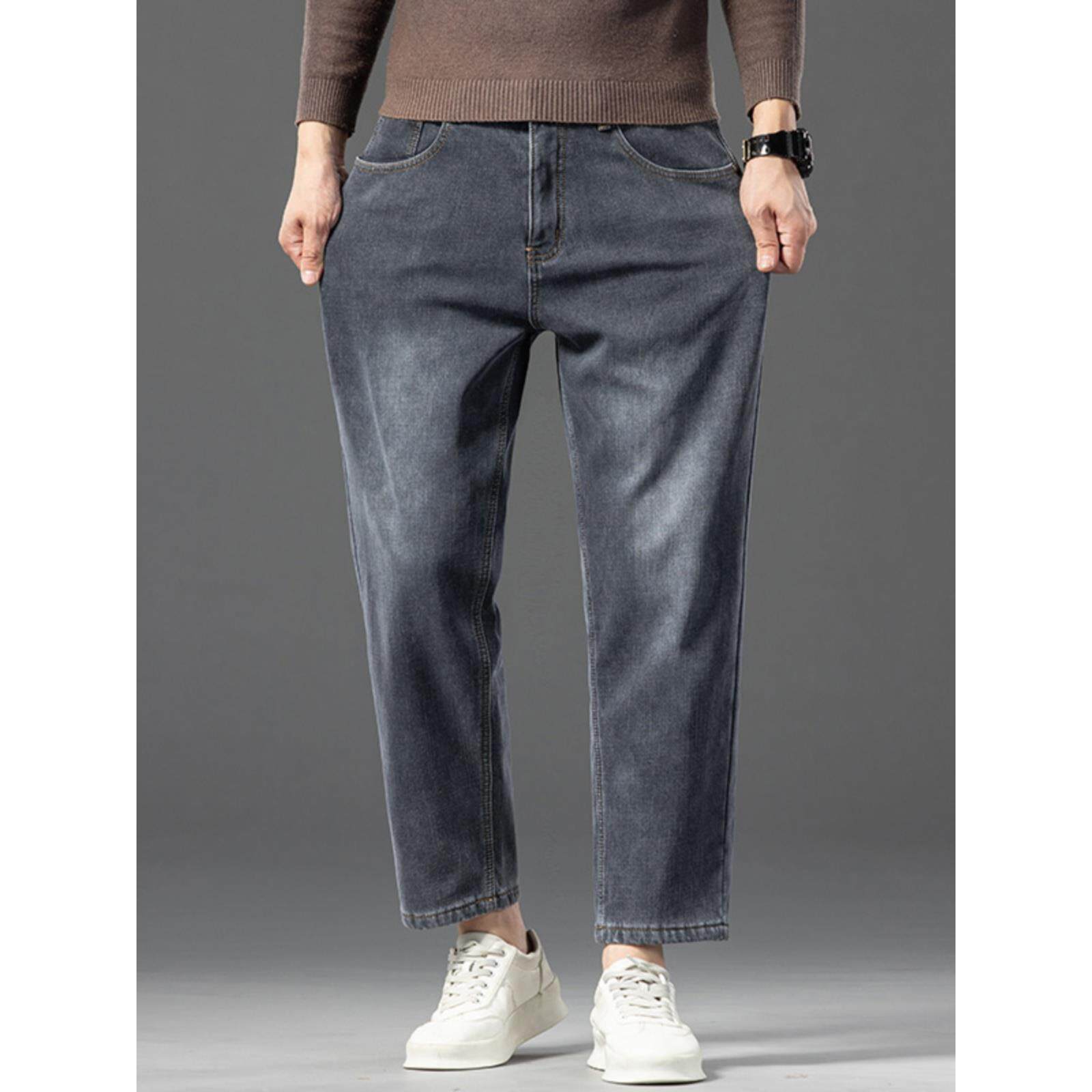 home daily 舒适好穿颜值高！九分牛仔裤男秋冬宽松直筒休闲裤子