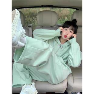 英国Next Road薄荷绿运动服套装女春秋外套卫衣休闲两件套阔腿裤