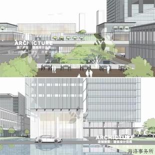 skp城市玻璃幕墙SU模型滨水商业酒店综合体办公楼写字楼sketchup