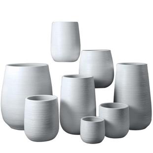 北欧简约陶瓷花盆现代风格落地大号圆形大型盆客厅绿植装饰品摆件