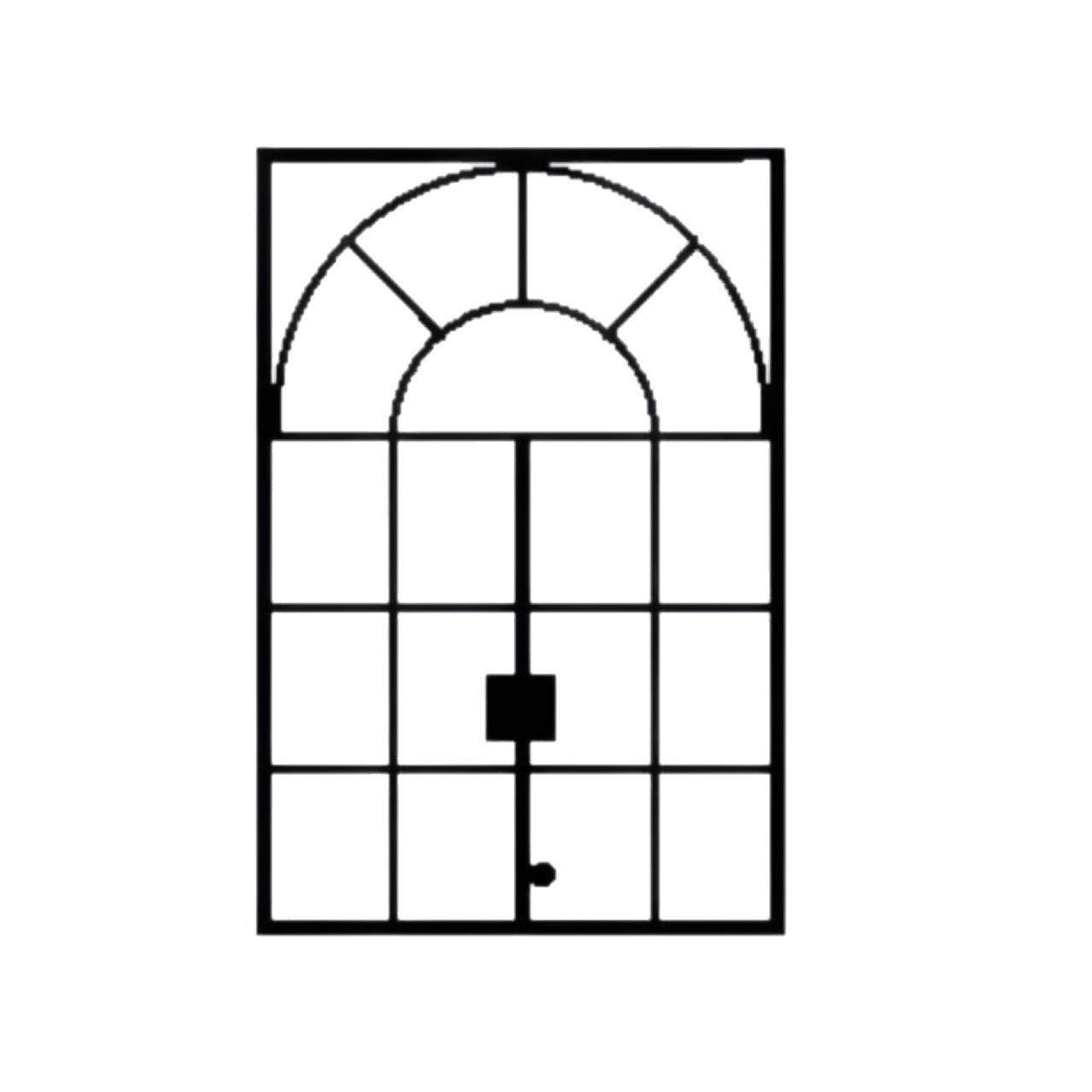 拱形玻璃窗双开窗户室内造型隔断法式复古门窗对开窗铁艺长虹玻璃