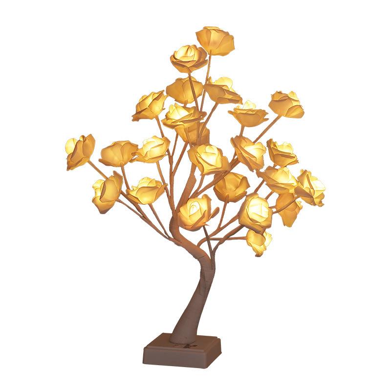 RGB玫瑰花树灯LED情人节房间装饰灯室内外派对氛围场景布置发光树