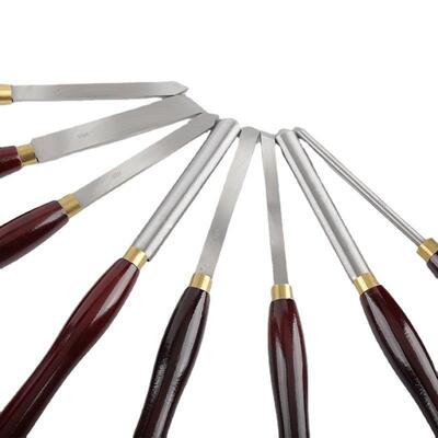 8PCS红柄木工车刀套装铣刀车刀厂家木盒装木工雕刻车刀工具