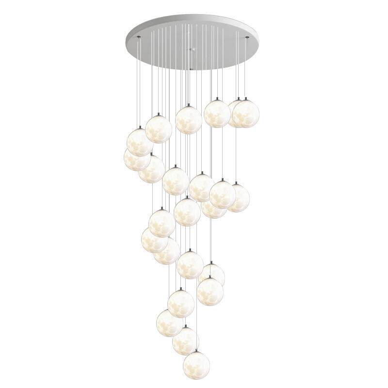 北欧别墅挑空客厅楼梯间吊灯复式楼大吊灯简约餐厅loft公寓长吊灯