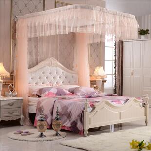 A5L铝合金挂墙支架拉幕U型导轨拉绳装墙式尾开公主落地双人蚊帐