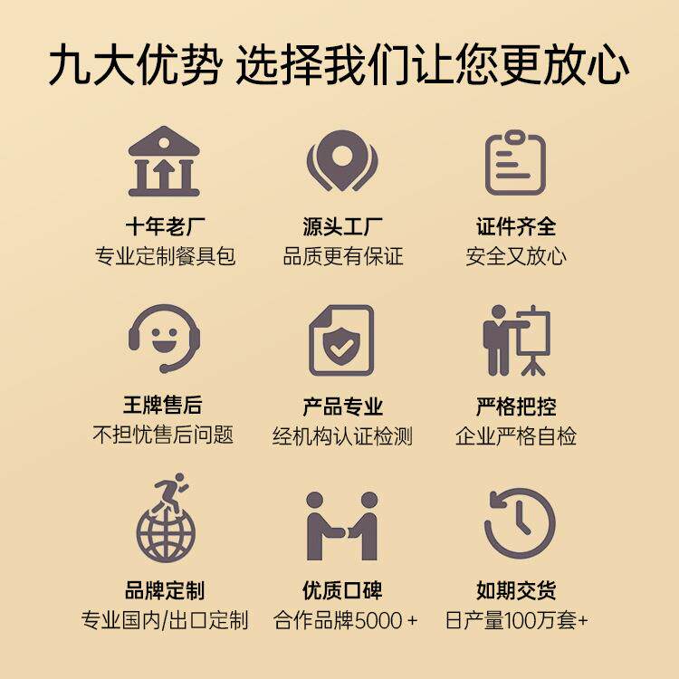 厂家直销一次性筷子四件套餐具包套装打包外卖筷子餐包可设计