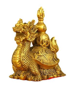 厂家黄铜神兽龙龟葫芦避火龙厨房铜龙龟葫芦摆件黄铜龙龟塔
