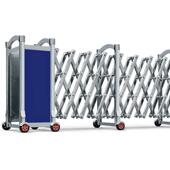 手动简易伸缩门不锈钢折叠推拉收缩门高速移动路障手动伸缩路障