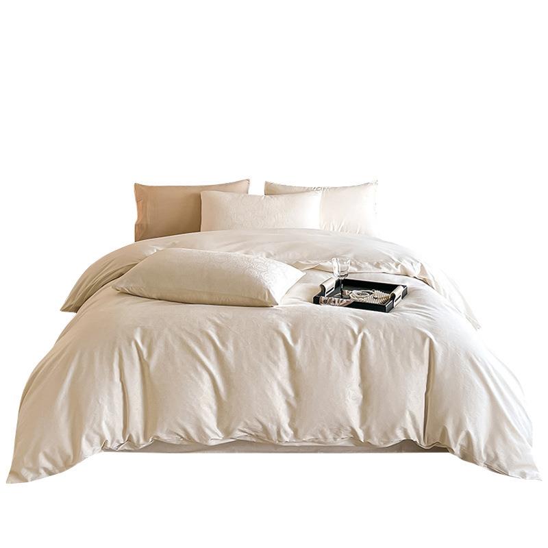 简约纯棉四件件套2花SD提花贡025春季提贡全棉缎床单被套南通床上