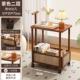 可移动沙发边几客厅家用茶几中古风小推车非实木卧室床头置物架子