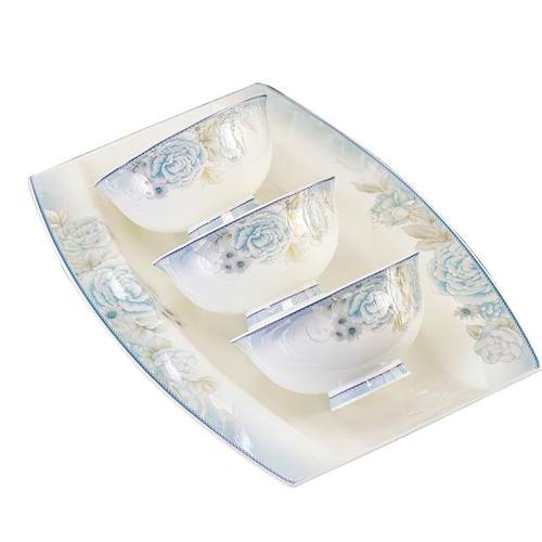 2024新款陶瓷餐具碗碟套装家用景德镇高颜值碗盘子公司礼品