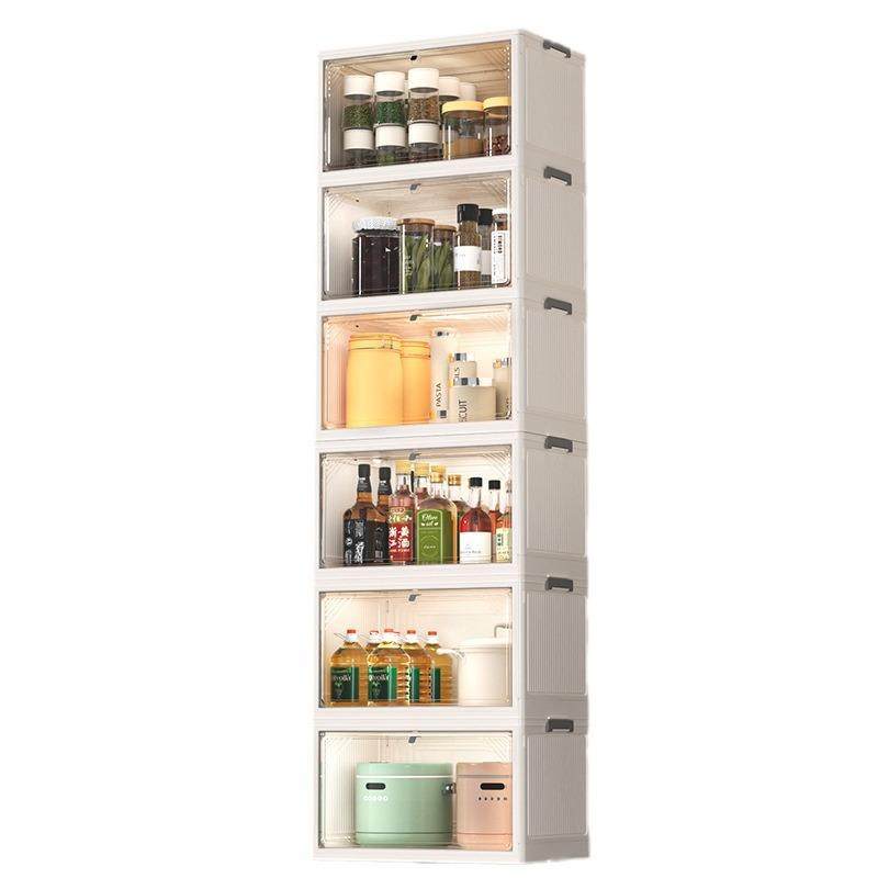 折叠收纳箱家用厨房置物柜子客厅免安装收纳柜储物柜零食柜,收纳整理,收纳箱,淘宝优惠券,粉丝福利购,淘宝优惠卷