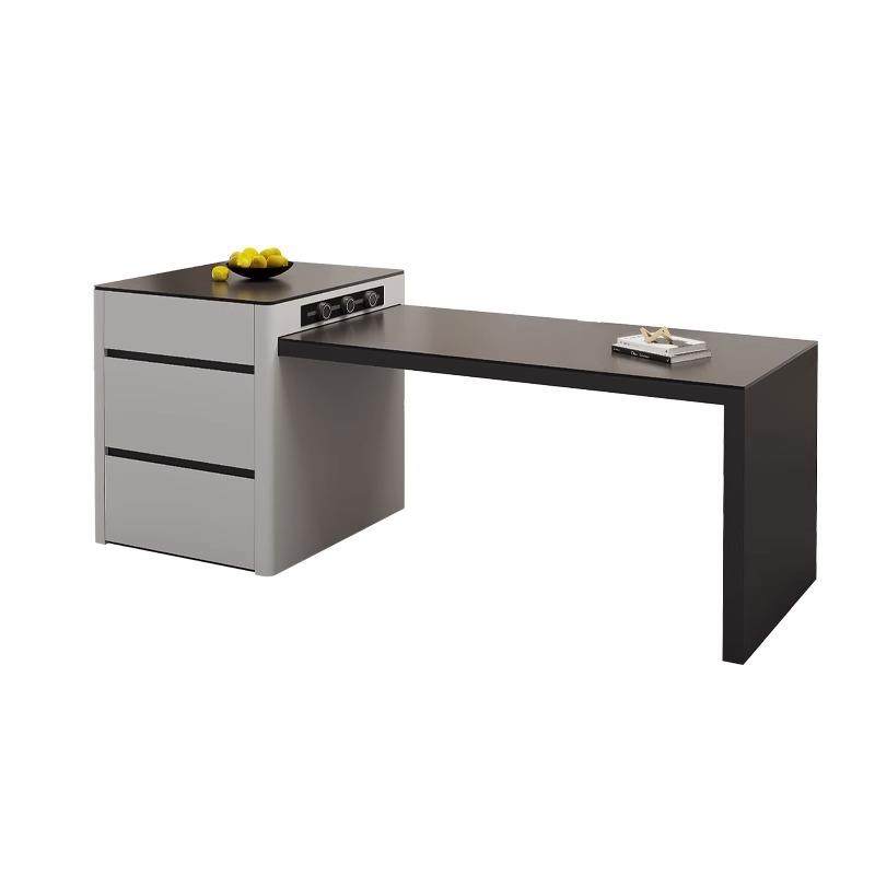 新款岛台餐桌一体可伸缩现代简约家用厨房多功能黑色岩板中岛台桌,住宅家具,岛台,淘宝优惠券,粉丝福利购,淘宝优惠卷