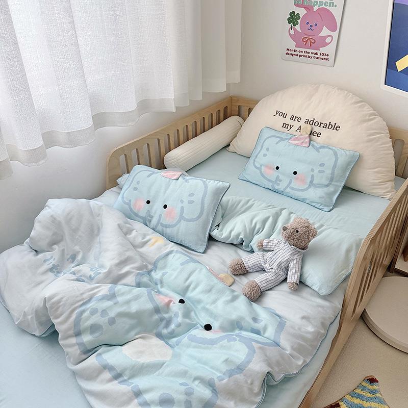 纯棉双层纱儿童宝宝小枕套卡通30×50全棉枕头套可爱新款48*74cm