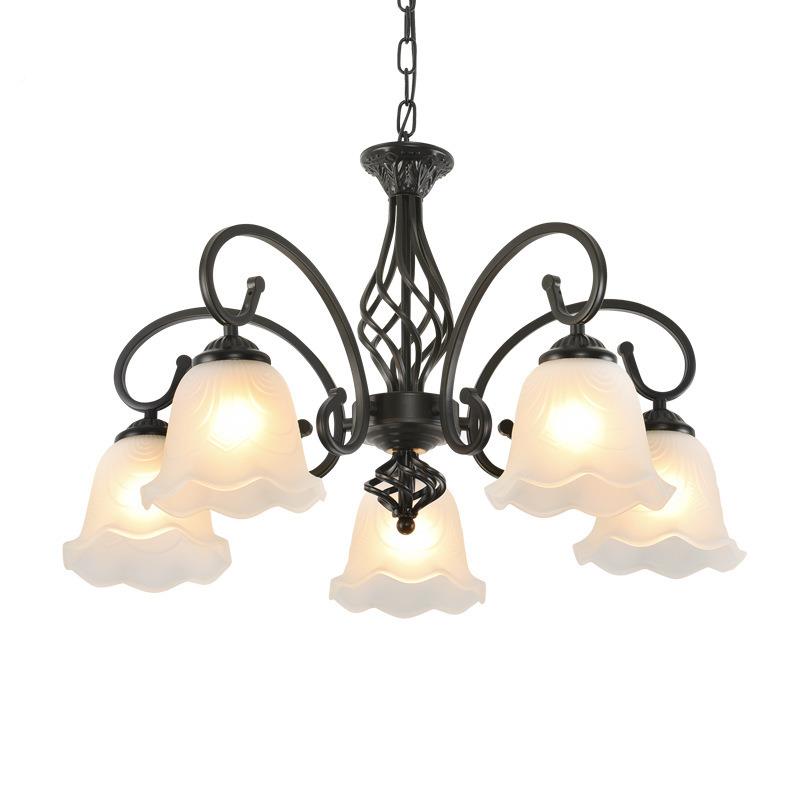 美式简约灯客厅灯卧吊室简欧北欧风格吸顶灯具玻璃乡地中海村灯