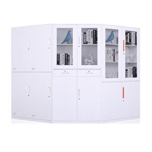 加厚拆装文件柜办公财务铁皮柜带抽屉玻璃门锁资料档案收纳柜矮柜