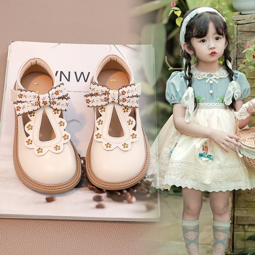 女童公主风小皮鞋2025新款白色软底小女孩漂亮鞋子英伦风秋季儿童