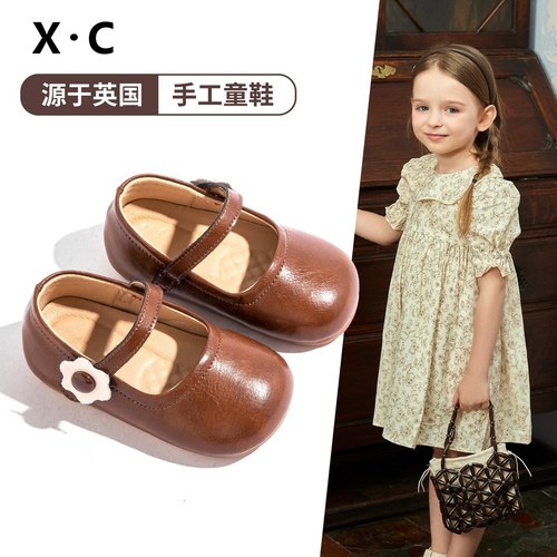 女童2025新款小皮鞋白色软底公主风漂亮女孩单鞋浅口儿童鞋子洋气