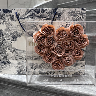 CD永生花网红CD爱心礼盒520情人节告白求婚送女朋友玫瑰花束礼物